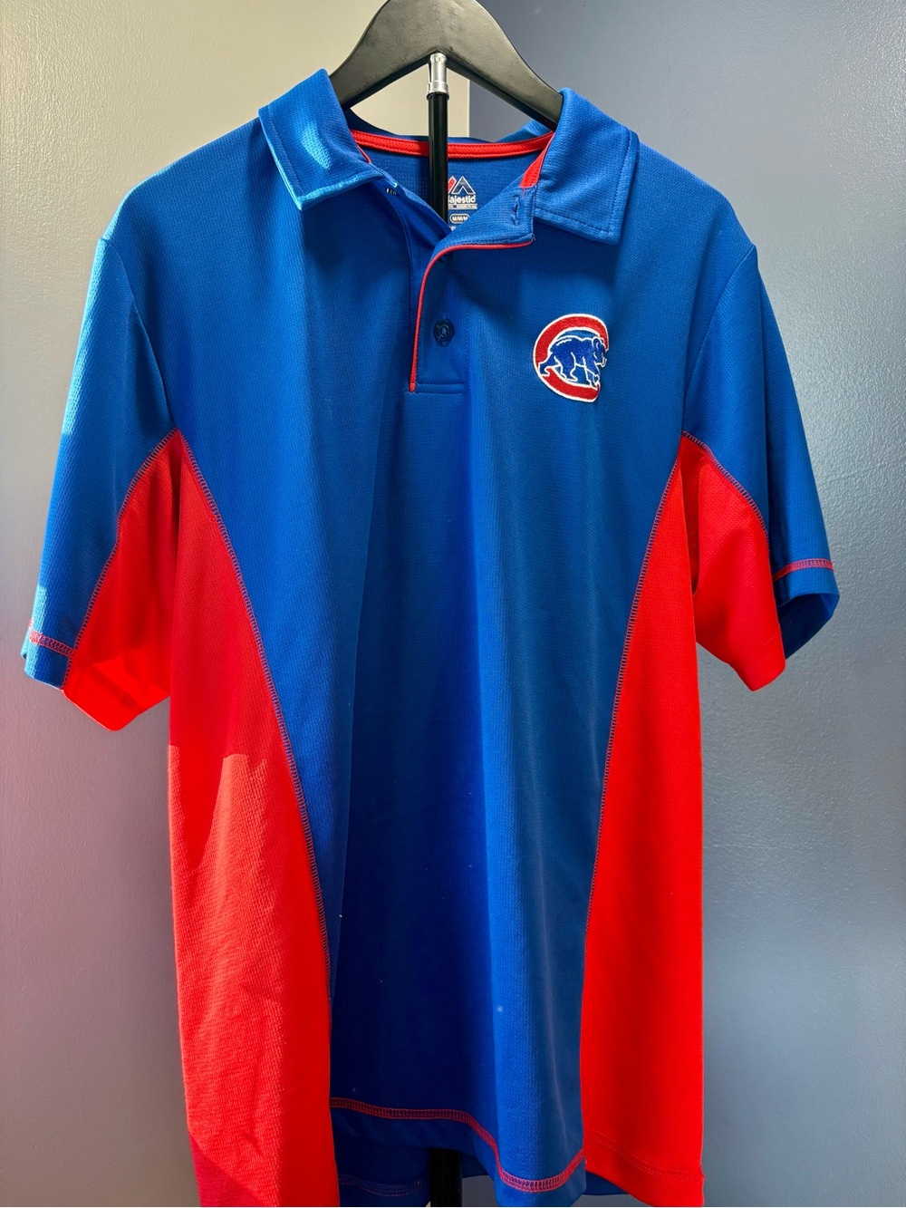 Chicago Cubs Men's Blue & Red Polo Shirt